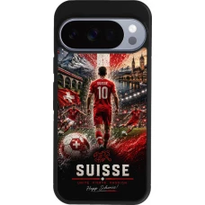 Google Pixel 10 / Pixel 10 Pro Case Hülle - Silikon schwarz Fussball Suisse splash 2026