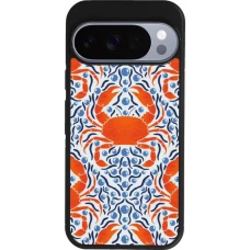 Google Pixel 10 / Pixel 10 Pro Case Hülle - Silikon schwarz Crabs and pearls Summer 2026