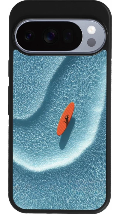 Google Pixel 10 / Pixel 10 Pro Case Hülle - Silikon schwarz Orange surf Summer 2026