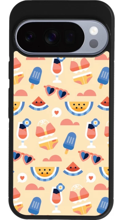 Google Pixel 10 / Pixel 10 Pro Case Hülle - Silikon schwarz Pattern Summer 2026