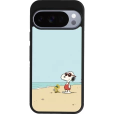 Google Pixel 10 / Pixel 10 Pro Case Hülle - Silikon schwarz Snoopy on the beach Summer 2026