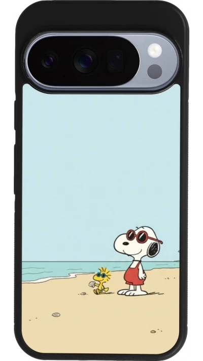 Google Pixel 10 / Pixel 10 Pro Case Hülle - Silikon schwarz Snoopy on the beach Summer 2026