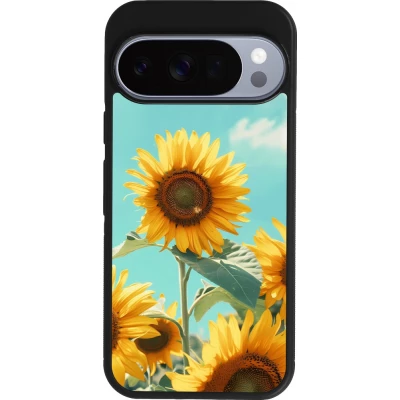 Google Pixel 10 / Pixel 10 Pro Case Hülle - Silikon schwarz Sunflowers Summer 2026