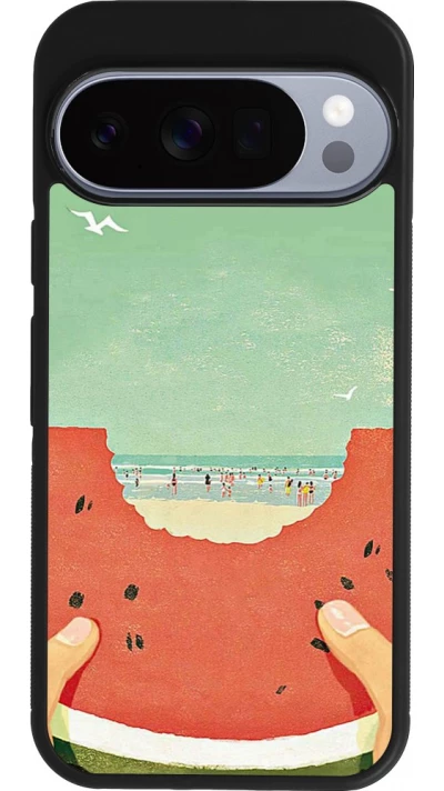 Google Pixel 10 / Pixel 10 Pro Case Hülle - Silikon schwarz Views through a watermelon Summer 2026