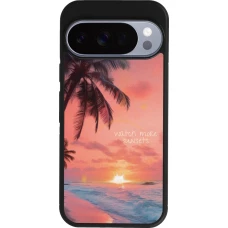 Google Pixel 10 / Pixel 10 Pro Case Hülle - Silikon schwarz Watch more sunsets Summer 2026