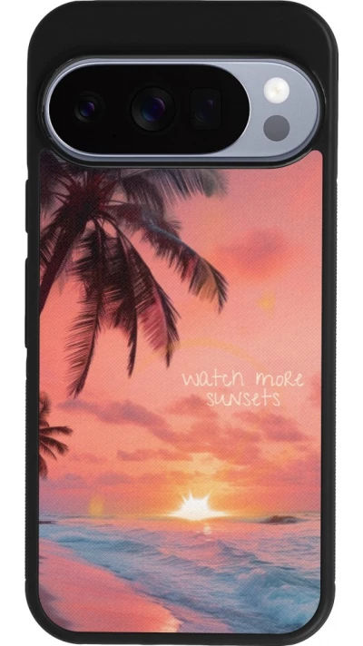 Google Pixel 10 / Pixel 10 Pro Case Hülle - Silikon schwarz Watch more sunsets Summer 2026