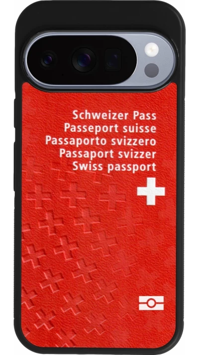 Google Pixel 10 / Pixel 10 Pro Case Hülle - Silikon schwarz Swiss Passport