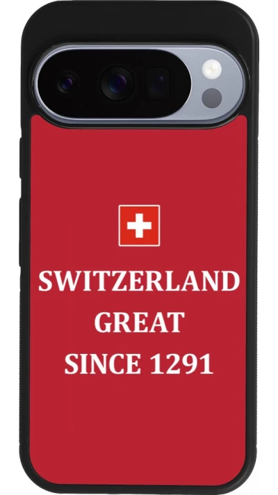 Google Pixel 10 / Pixel 10 Pro Case Hülle - Silikon schwarz Switzerland Great Since 1291