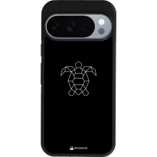 Google Pixel 10 / Pixel 10 Pro Case Hülle - Silikon schwarz Turtles lines on black