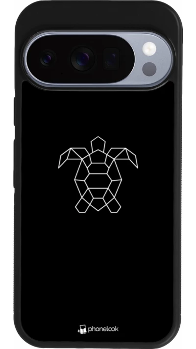 Google Pixel 10 / Pixel 10 Pro Case Hülle - Silikon schwarz Turtles lines on black