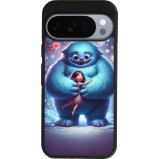 Coque Google Pixel 10 / Pixel 10 Pro - Silicone rigide noir Valentine 2024 Fluffy Love