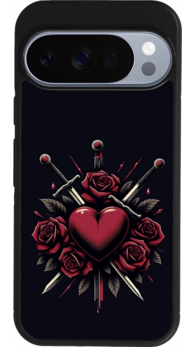 Google Pixel 10 / Pixel 10 Pro Case Hülle - Silikon schwarz Valentine 2024 gothic love
