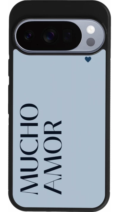 Google Pixel 10 / Pixel 10 Pro Case Hülle - Silikon schwarz Valentine 2024 mucho amor azul
