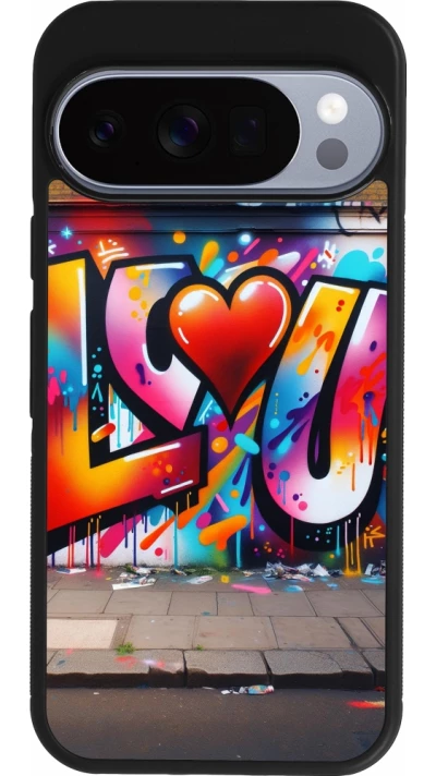 Google Pixel 10 / Pixel 10 Pro Case Hülle - Silikon schwarz Valentin 2025 Liebe U Tag