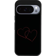 Google Pixel 10 / Pixel 10 Pro Case Hülle - Silikon schwarz Valentine 2023 attached heart