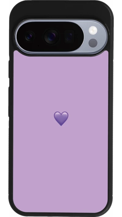 Google Pixel 10 / Pixel 10 Pro Case Hülle - Silikon schwarz Valentine 2023 purpule single heart
