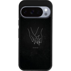 Coque Google Pixel 10 / Pixel 10 Pro - Silicone rigide noir Valentine 2023 hands forever