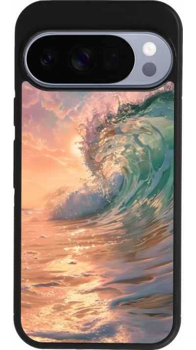 Google Pixel 10 / Pixel 10 Pro Case Hülle - Silikon schwarz Wave Sunset