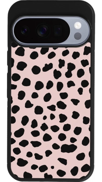 Google Pixel 10 / Pixel 10 Pro Case Hülle - Silikon schwarz Wild Leopard Pink
