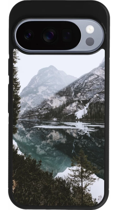 Google Pixel 10 / Pixel 10 Pro Case Hülle - Silikon schwarz Winter 22 snowy mountain and lake