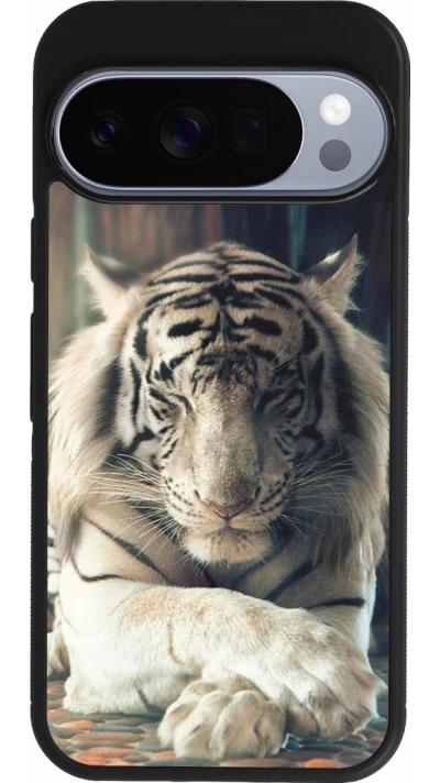 Google Pixel 10 / Pixel 10 Pro Case Hülle - Silikon schwarz Zen Tiger