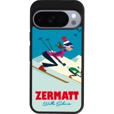 Google Pixel 10 / Pixel 10 Pro Case Hülle - Silikon schwarz Zermatt Ski Downhill