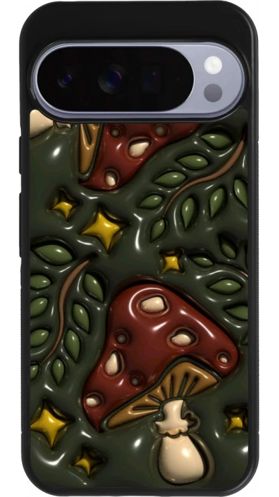 Coque Google Pixel 10 Pro XL - Silicone rigide noir Autumn 26 3D mushrooms