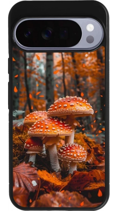 Coque Google Pixel 10 Pro XL - Silicone rigide noir Autumn 26 Mushrooms in the woods
