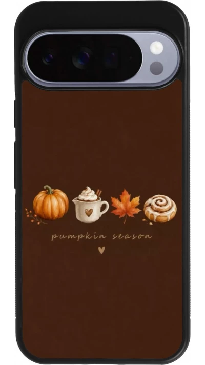Coque Google Pixel 10 Pro XL - Silicone rigide noir Autumn 26 Pumpkin season