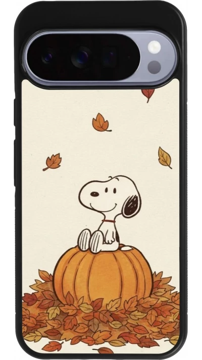 Coque Google Pixel 10 Pro XL - Silicone rigide noir Autumn 26 Snoopy autumn