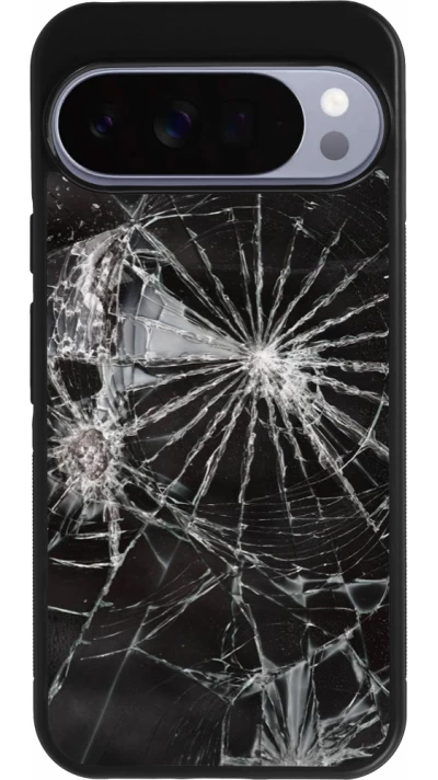 Google Pixel 10 Pro XL Case Hülle - Silikon schwarz Broken Screen