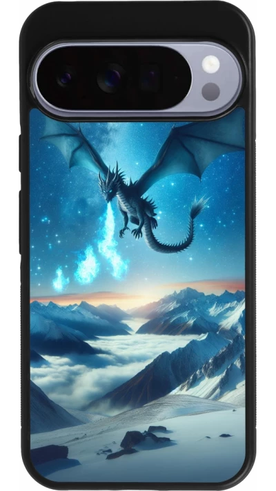 Google Pixel 10 Pro XL Case Hülle - Silikon schwarz Drache nächtliche Berg