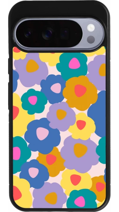 Google Pixel 10 Pro XL Case Hülle - Silikon schwarz Easter 2024 flower power