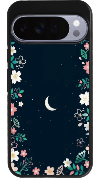 Google Pixel 10 Pro XL Case Hülle - Silikon schwarz Flowers space