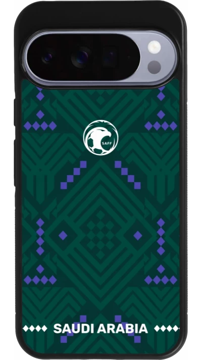 Google Pixel 10 Pro XL Case Hülle - Silikon schwarz Saudi Arabien 2026 personalisierbares Fussballtrikot