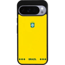 Google Pixel 10 Pro XL Case Hülle - Silikon schwarz Brasilien 2026 personalisierbares Fussballtrikot