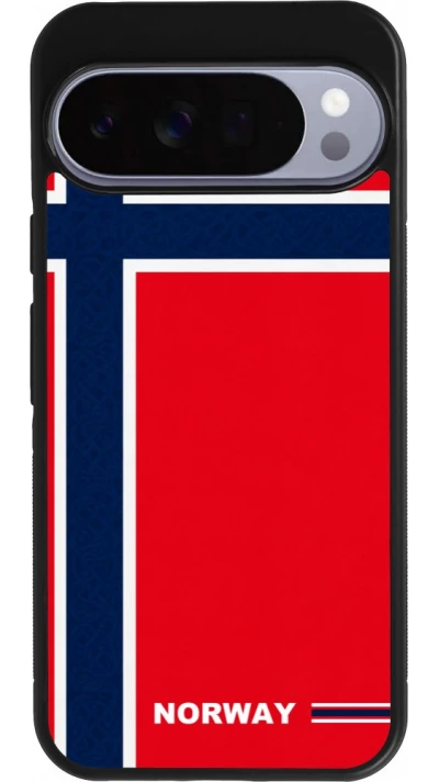 Google Pixel 10 Pro XL Case Hülle - Silikon schwarz Norwegen 2026 personalisierbares Fussballtrikot