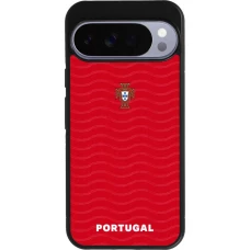 Coque Google Pixel 10 Pro XL - Silicone rigide noir Maillot de football Portugal 2026 personnalisable