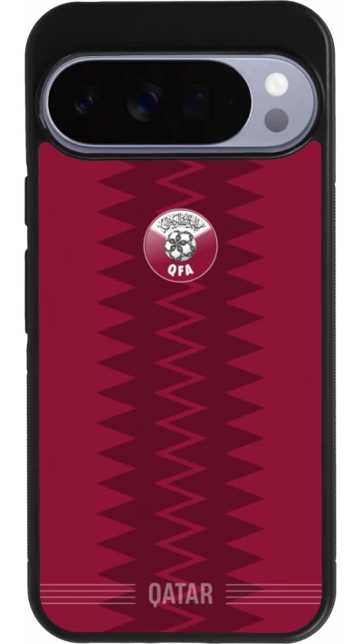 Google Pixel 10 Pro XL Case Hülle - Silikon schwarz Qatar 2026 personalisierbares Fussballtrikot