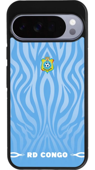 Coque Google Pixel 10 Pro XL - Silicone rigide noir Maillot de football RD Congo 2026 personnalisable