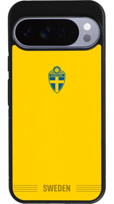 Google Pixel 10 Pro XL Case Hülle - Silikon schwarz Schweden 2026 personalisierbares Fussballtrikot