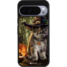 Coque Google Pixel 10 Pro XL - Silicone rigide noir Halloween 21 Witch cat