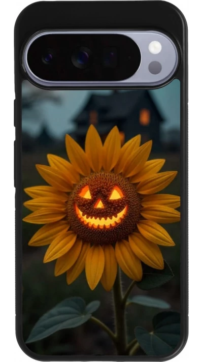 Google Pixel 10 Pro XL Case Hülle - Silikon schwarz Halloween 2026 Evil Sunflower