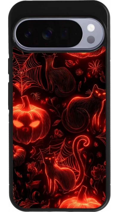 Google Pixel 10 Pro XL Case Hülle - Silikon schwarz Halloween 2026 Pattern Halloween