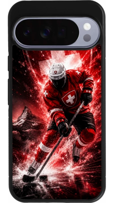 Google Pixel 10 Pro XL Case Hülle - Silikon schwarz Hockey World Championship Player