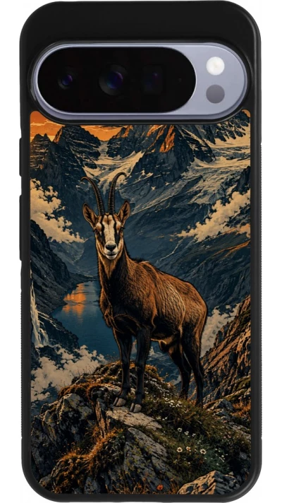 Coque Google Pixel 10 Pro XL - Silicone rigide noir Linocut Chamois