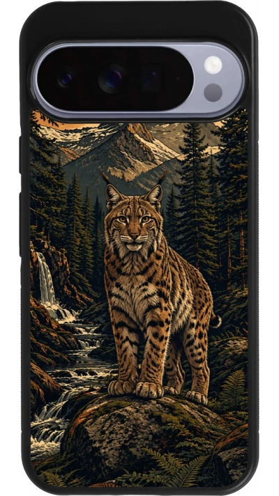 Coque Google Pixel 10 Pro XL - Silicone rigide noir Linocut Lynx