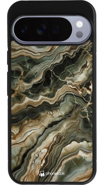 Google Pixel 10 Pro XL Case Hülle - Silikon schwarz Oliv Marmor