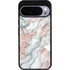 Google Pixel 10 Pro XL Case Hülle - Silikon schwarz Rosa Leuchtender Marmor