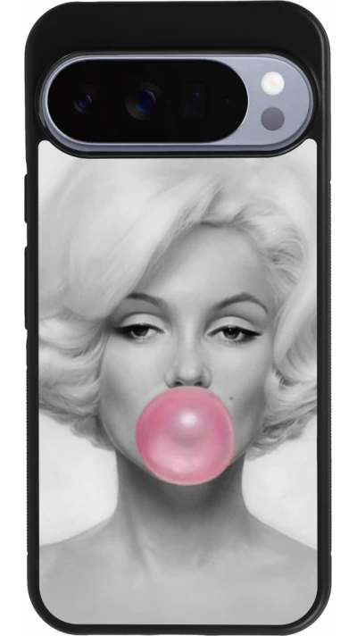 Google Pixel 10 Pro XL Case Hülle - Silikon schwarz Marilyn Bubble
